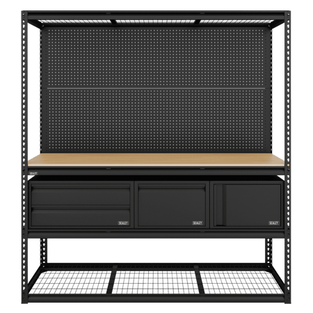 Heavy-Duty Modular Workbench & Racking Kit with 3 Storage Units Model No- APMWBCOMBO1