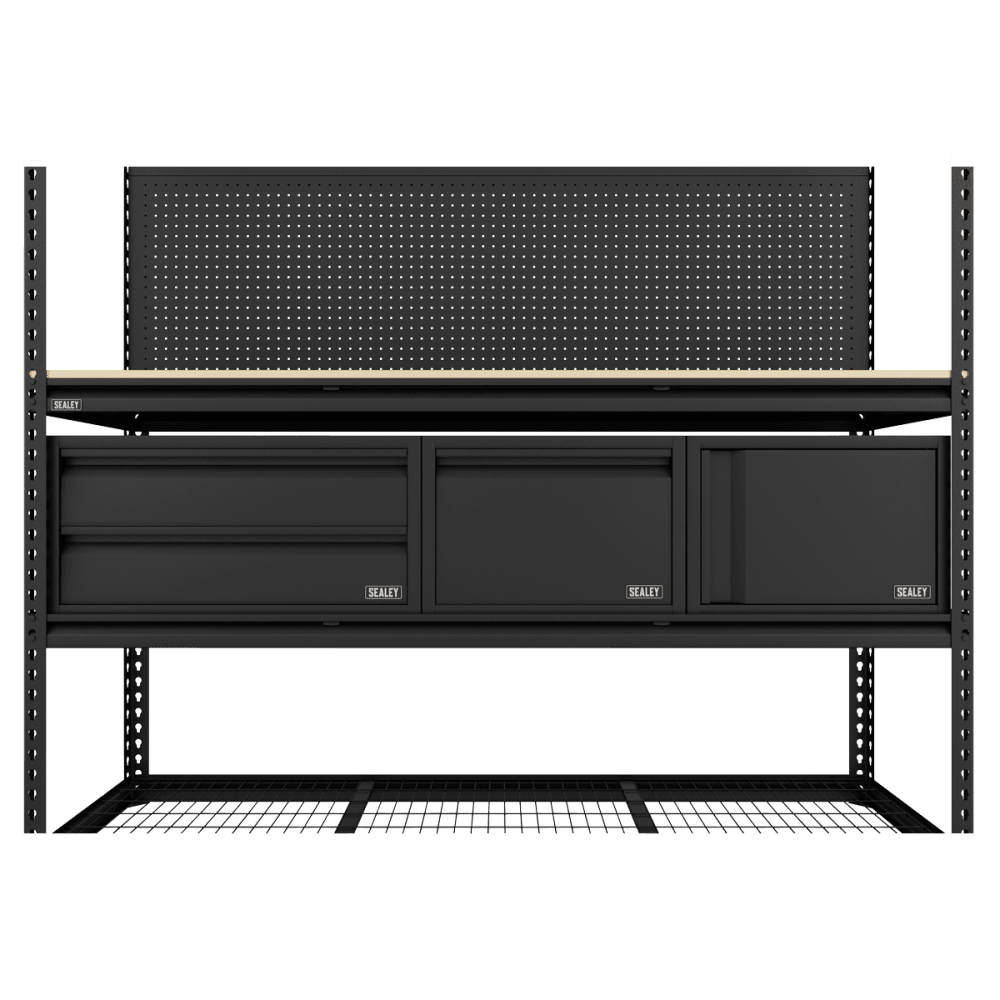 Heavy-Duty Modular Workbench & Racking Kit with 3 Storage Units Model No- APMWBCOMBO1