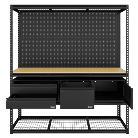 Heavy-Duty Modular Workbench & Racking Kit with 3 Storage Units Model No- APMWBCOMBO1