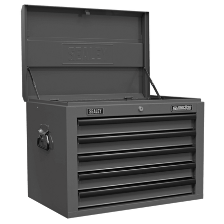 Superline PRO® Topchest, Mid-Box Tool Chest & Rollcab Combination 14 Drawer - Grey : Model No- APSTACKTGR