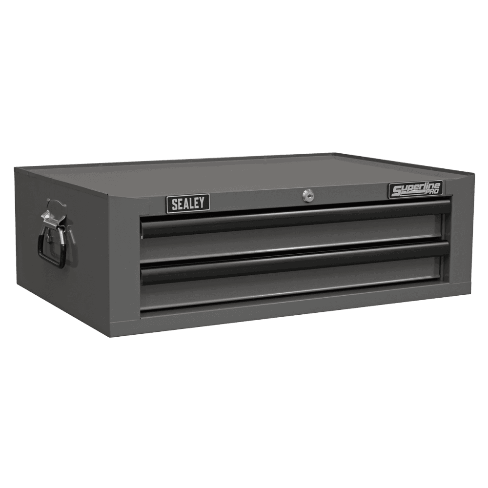 Superline PRO® Topchest, Mid-Box Tool Chest & Rollcab Combination 14 Drawer - Grey : Model No- APSTACKTGR