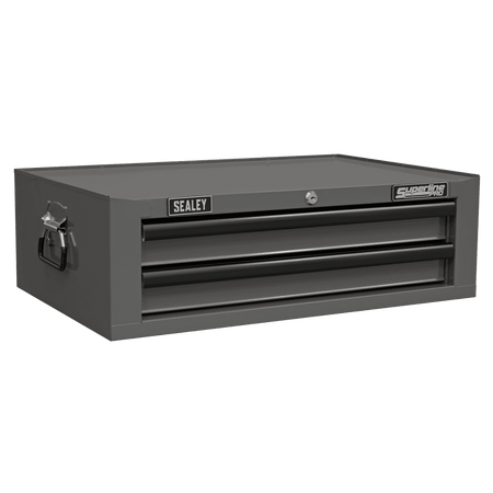 Superline PRO® Topchest, Mid-Box Tool Chest & Rollcab Combination 14 Drawer - Grey : Model No- APSTACKTGR