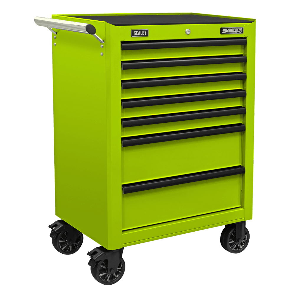 Superline PRO Topchest, Mid-Box Tool Chest & Rollcab Combination 14 Drawer - Green Model No- APSTACKTHV