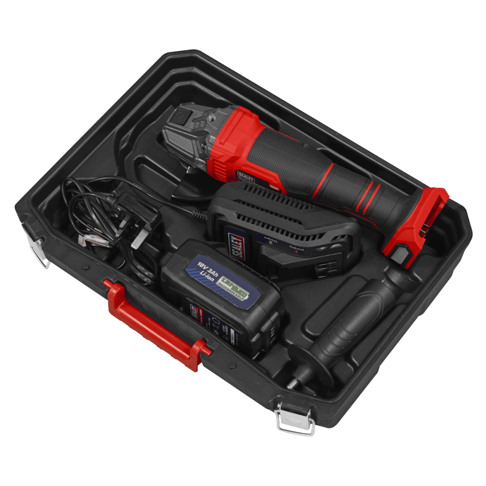 115mm Cordless Angle Grinder 18V 3Ah - Red Model No- CP401LI