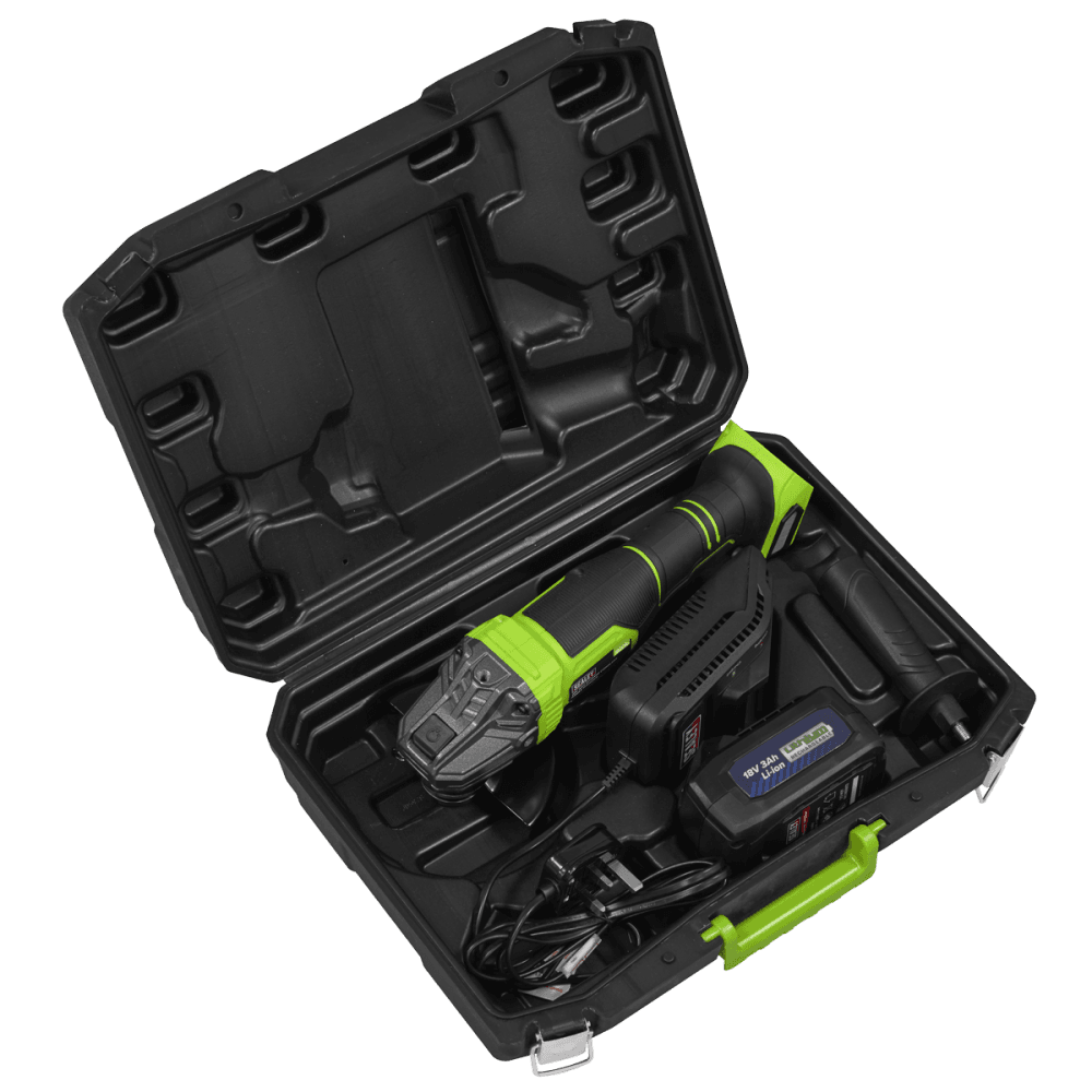 18V 3Ah 115mm Cordless Angle Grinder - Green Model No- CP401LIHV