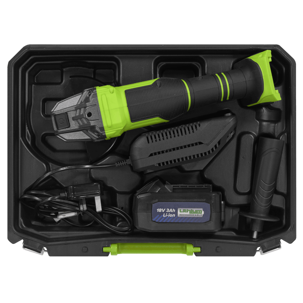 18V 3Ah 115mm Cordless Angle Grinder - Green Model No- CP401LIHV