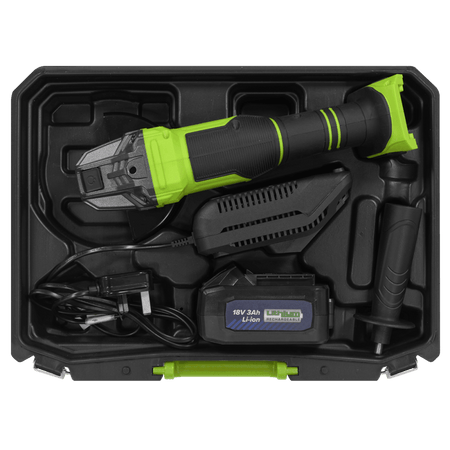 18V 3Ah 115mm Cordless Angle Grinder - Green Model No- CP401LIHV