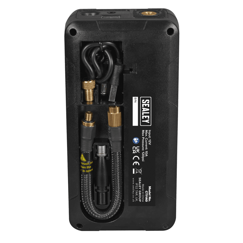 Rechargeable Tyre Inflator & Power Bank with Worklight 12V : Model No- CTI140