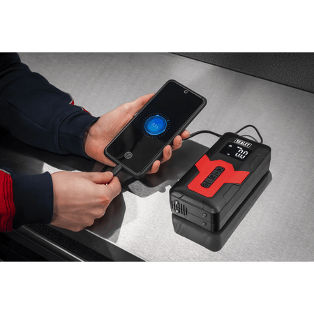 Rechargeable Tyre Inflator & Power Bank with Worklight 12V : Model No- CTI140