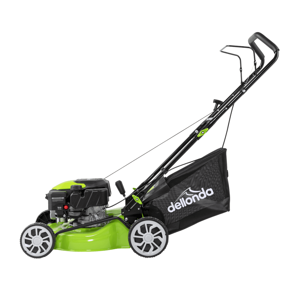 Dellonda Hand-Propelled Petrol Lawnmower Grass Cutter, 127cc 16"/41cm 4-Stroke Model No- DG100