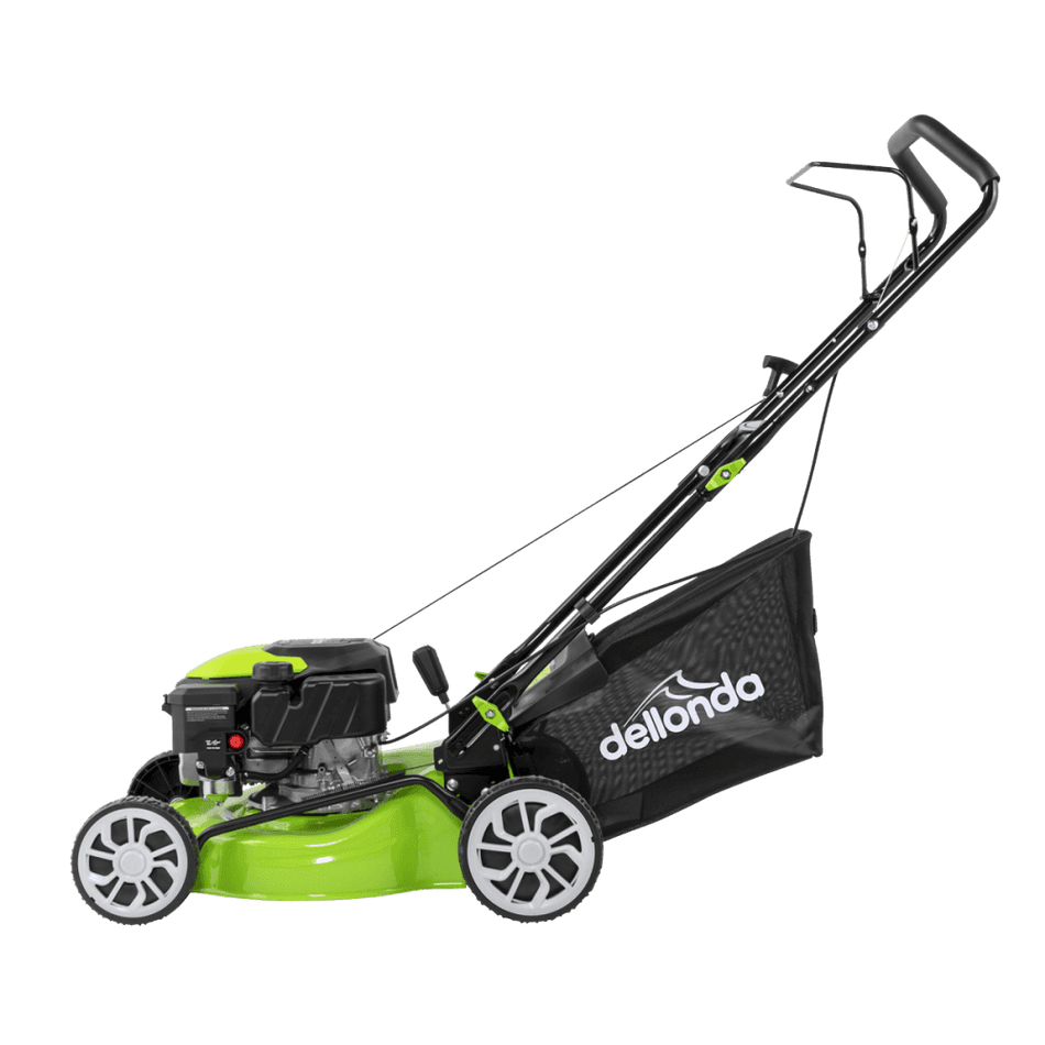 Dellonda Hand-Propelled Petrol Lawnmower Grass Cutter, 127cc 16"/41cm 4-Stroke Model No- DG100