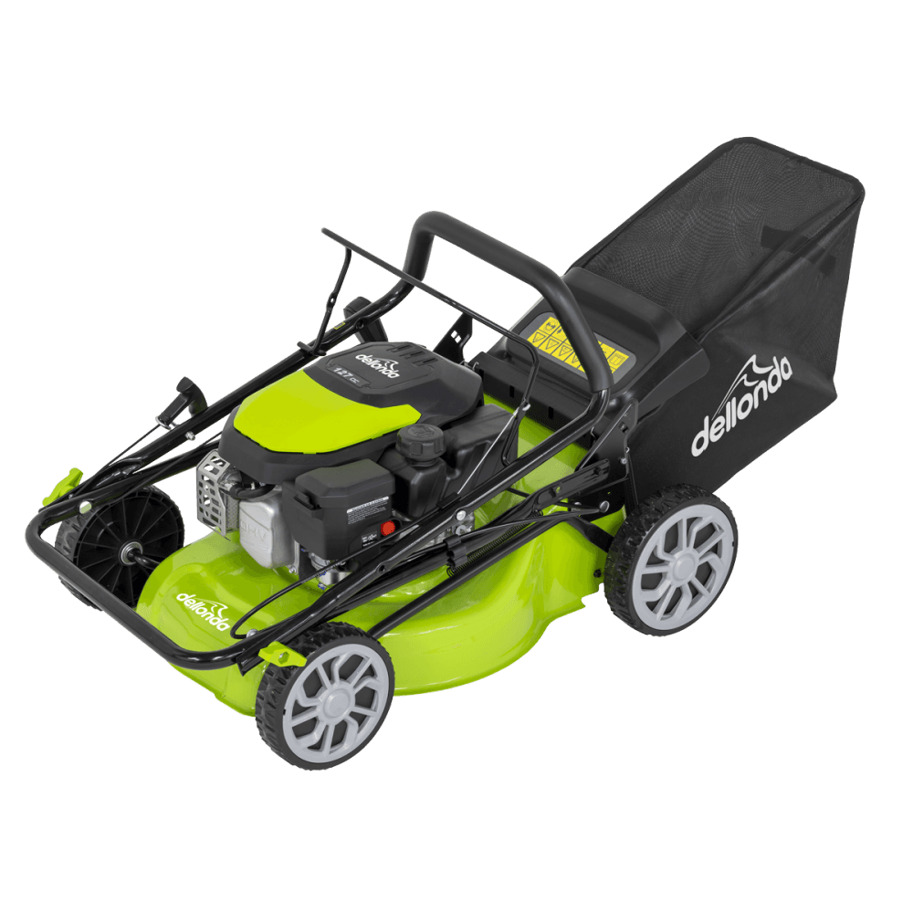 Dellonda Hand-Propelled Petrol Lawnmower Grass Cutter, 127cc 16"/41cm 4-Stroke Model No- DG100