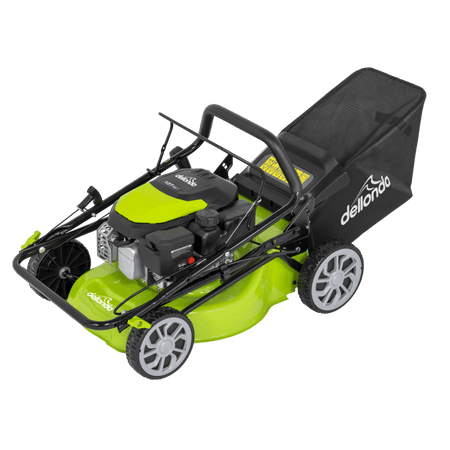 Dellonda Hand-Propelled Petrol Lawnmower Grass Cutter, 127cc 16"/41cm 4-Stroke Model No- DG100