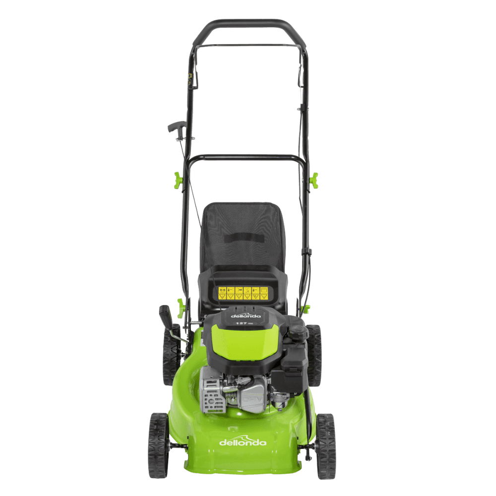 Dellonda Hand-Propelled Petrol Lawnmower Grass Cutter, 127cc 16"/41cm 4-Stroke Model No- DG100