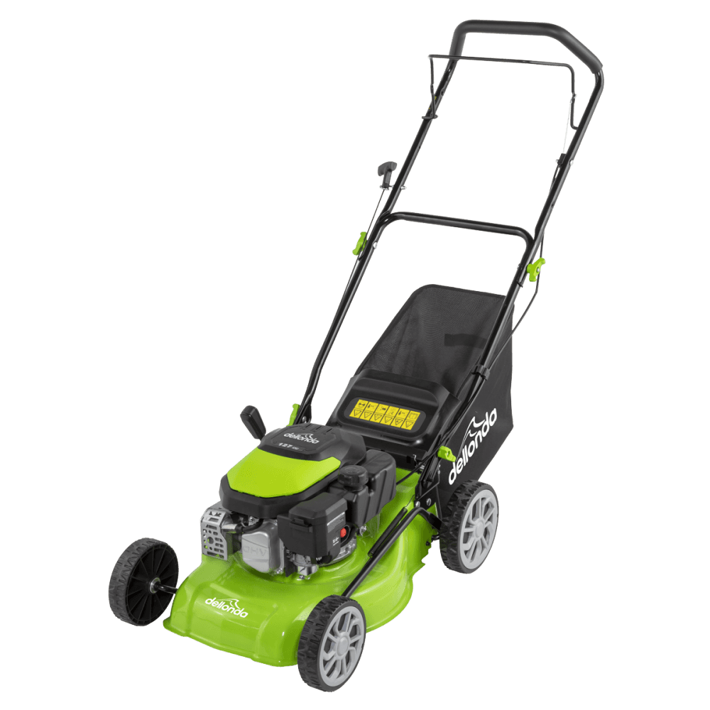 Dellonda Hand-Propelled Petrol Lawnmower Grass Cutter, 127cc 16"/41cm 4-Stroke Model No- DG100