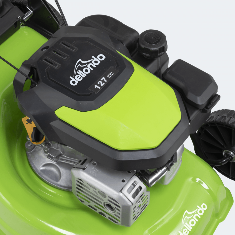 Dellonda Hand-Propelled Petrol Lawnmower Grass Cutter, 127cc 16"/41cm 4-Stroke Model No- DG100