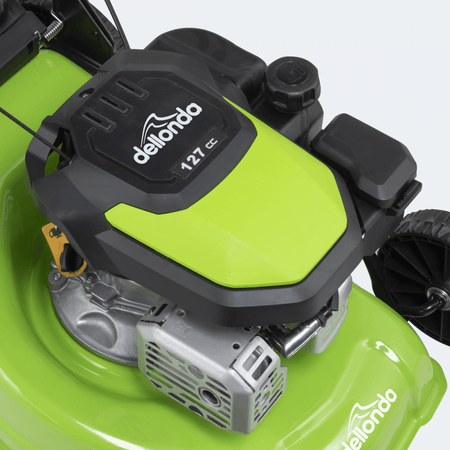 Dellonda Hand-Propelled Petrol Lawnmower Grass Cutter, 127cc 16"/41cm 4-Stroke Model No- DG100