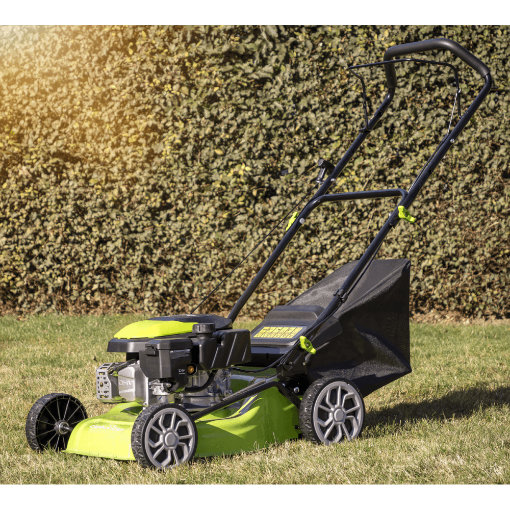 Dellonda Hand-Propelled Petrol Lawnmower Grass Cutter, 127cc 16"/41cm 4-Stroke Model No- DG100