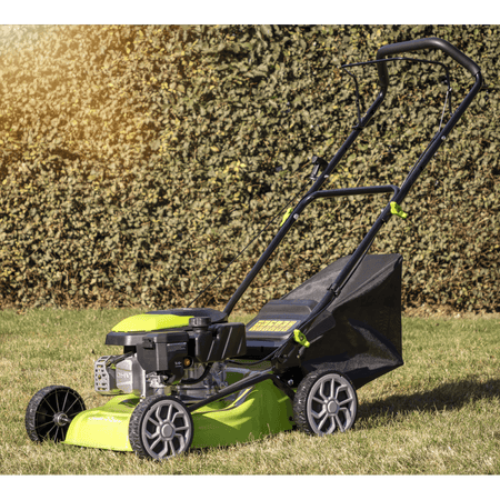 Dellonda Hand-Propelled Petrol Lawnmower Grass Cutter, 127cc 16"/41cm 4-Stroke Model No- DG100
