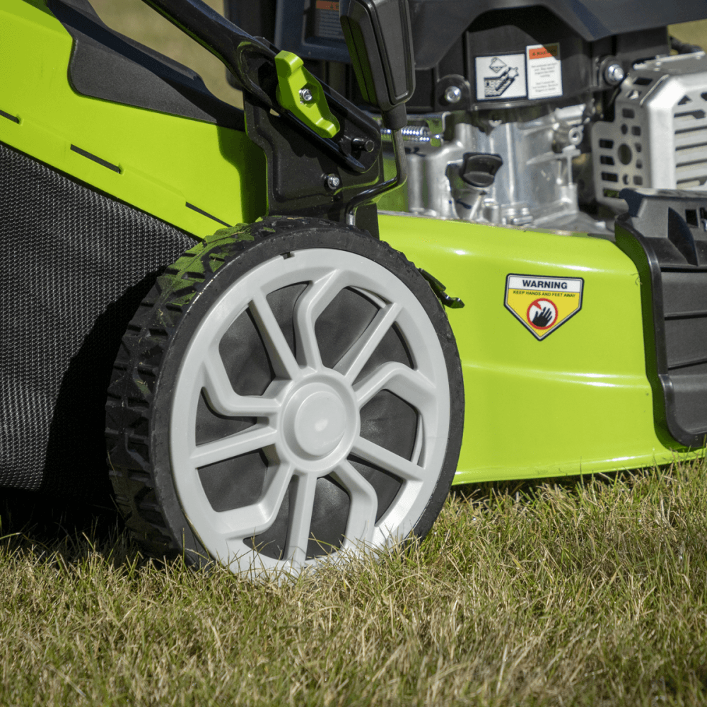 Dellonda Hand-Propelled Petrol Lawnmower Grass Cutter, 127cc 16"/41cm 4-Stroke Model No- DG100