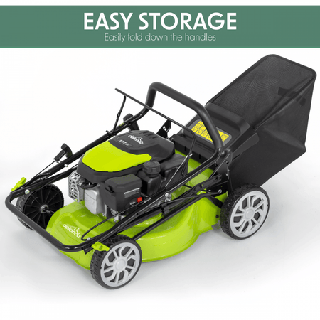 Dellonda Hand-Propelled Petrol Lawnmower Grass Cutter, 127cc 16"/41cm 4-Stroke Model No- DG100