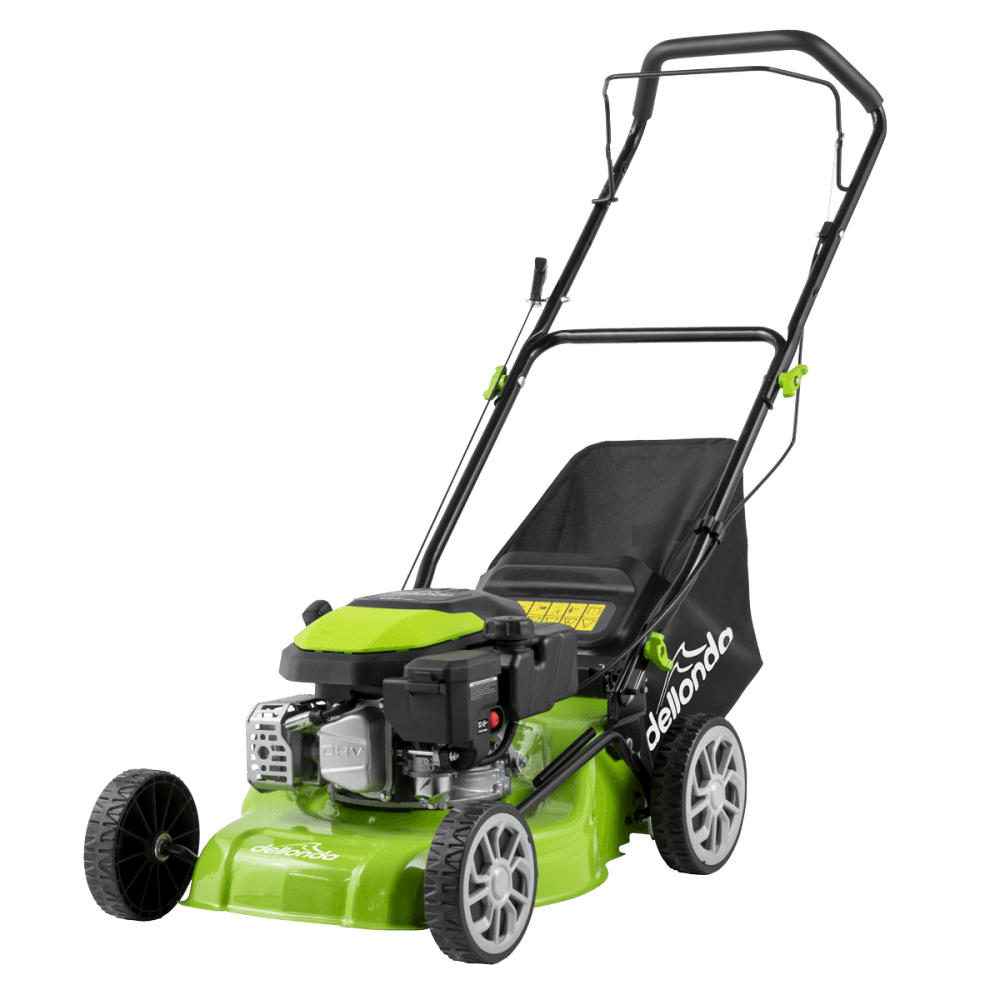 Dellonda Hand-Propelled Petrol Lawnmower Grass Cutter, 127cc 16"/41cm 4-Stroke Model No- DG100