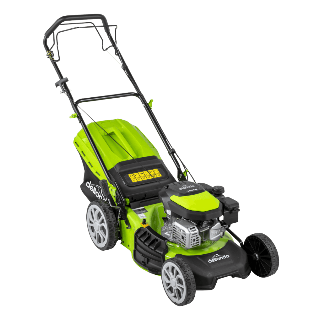 Dellonda Self-Propelled Petrol Lawnmower Grass Cutter with Height Adjustment & Grass Bag 144cc 18"/46cm 4-Stroke Engine Model No- DG101