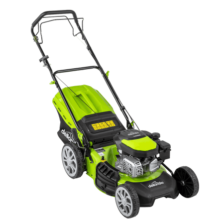 Dellonda Self-Propelled Petrol Lawnmower Grass Cutter with Height Adjustment & Grass Bag 144cc 18"/46cm 4-Stroke Engine Model No- DG101