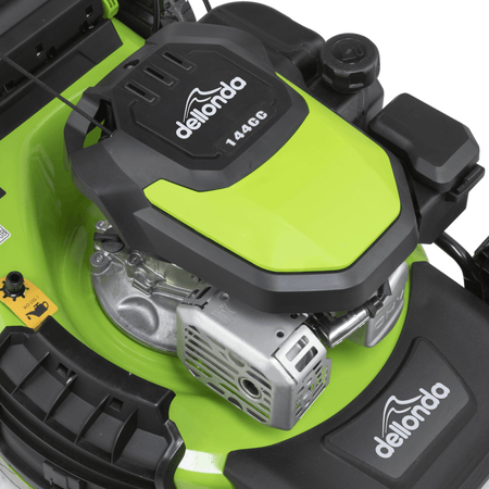 Dellonda Self-Propelled Petrol Lawnmower Grass Cutter with Height Adjustment & Grass Bag 144cc 18"/46cm 4-Stroke Engine Model No- DG101