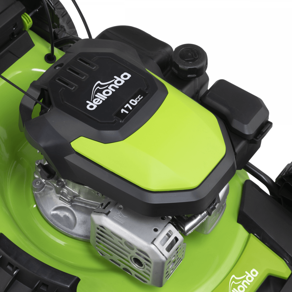 Dellonda Self-Propelled Petrol Lawnmower Grass Cutter with Height Adjustment & Grass Bag 170cc 20"/51cm 4-Stroke Engine Model No- DG102