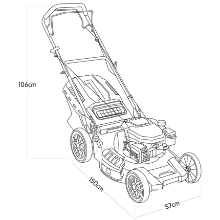 Dellonda Self-Propelled Petrol Lawnmower Grass Cutter with Height Adjustment & Grass Bag 170cc 20"/51cm 4-Stroke Engine Model No- DG102