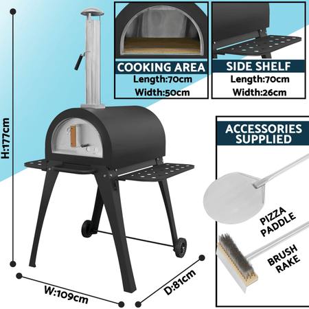 Dellonda Outdoor Wood-Fired Pizza Oven & Smoker Model No- DG103