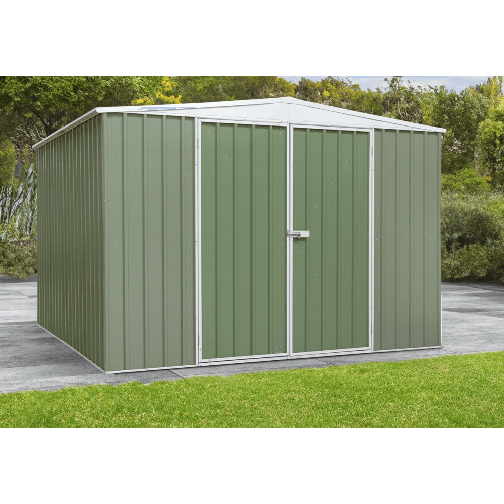 Dellonda Galvanized Steel Storage Shed with Apex Style Roof 300 x 300 x 220cm - Green Model No- DG116