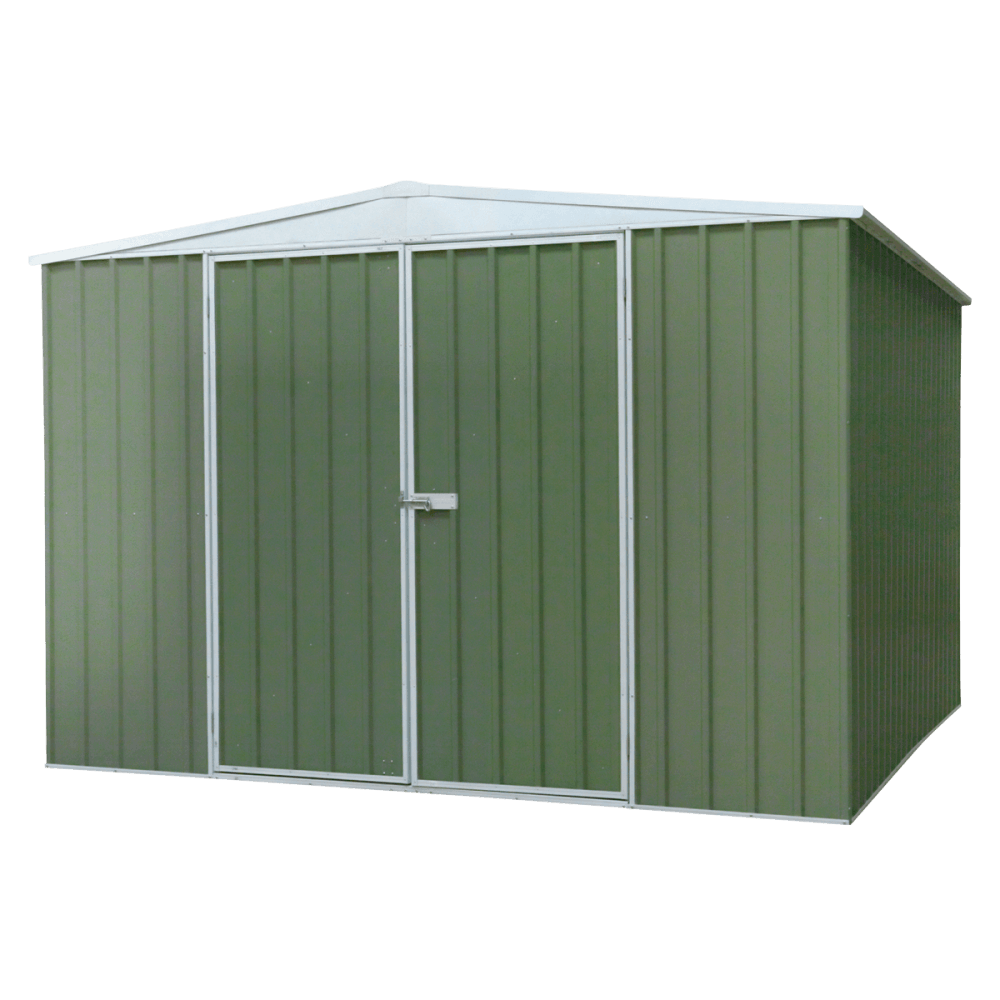 Dellonda Galvanized Steel Storage Shed with Apex Style Roof 300 x 300 x 220cm - Green Model No- DG116