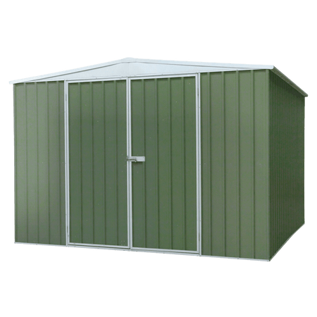 Dellonda Galvanized Steel Storage Shed with Apex Style Roof 300 x 300 x 220cm - Green Model No- DG116