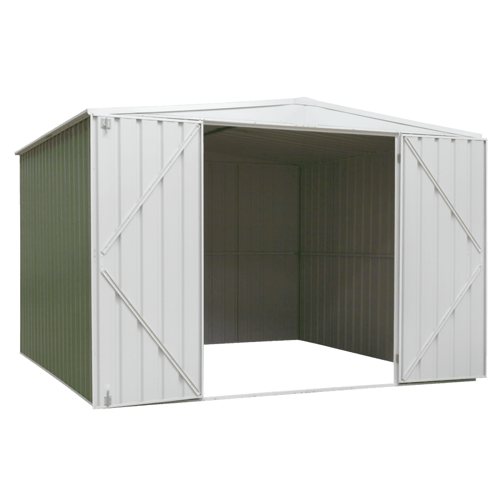 Dellonda Galvanized Steel Storage Shed with Apex Style Roof 300 x 300 x 220cm - Green Model No- DG116