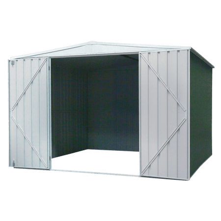 Dellonda Galvanized Steel Storage Shed with Apex Style Roof 300 x 300 x 220cm - Green Model No- DG116