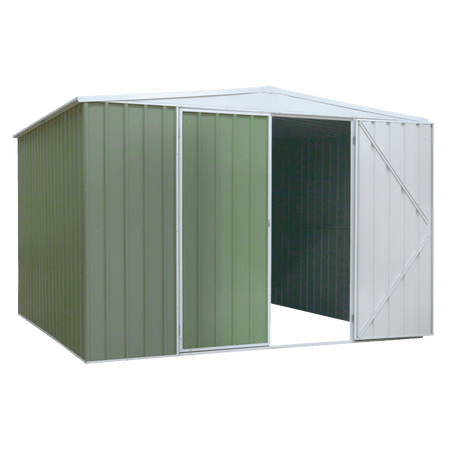 Dellonda Galvanized Steel Storage Shed with Apex Style Roof 300 x 300 x 220cm - Green Model No- DG116