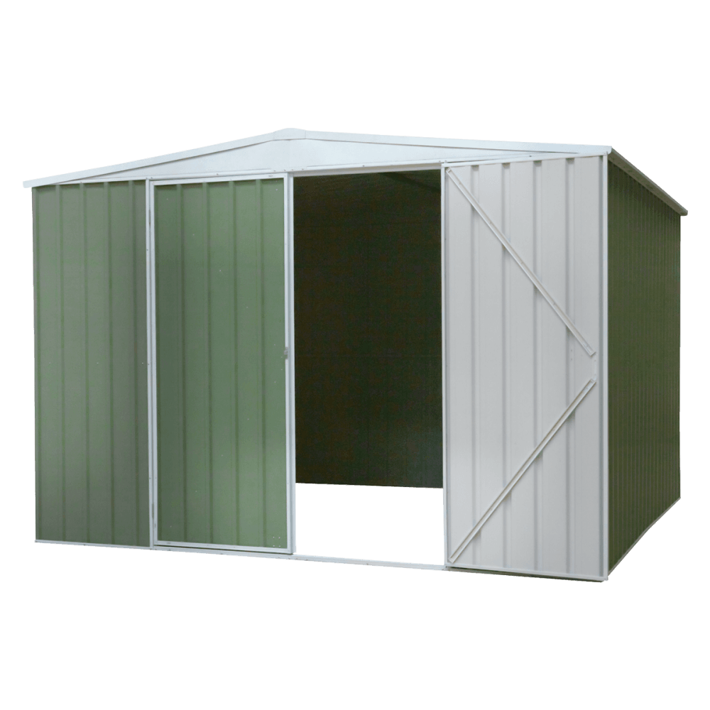 Dellonda Galvanized Steel Storage Shed with Apex Style Roof 300 x 300 x 220cm - Green Model No- DG116