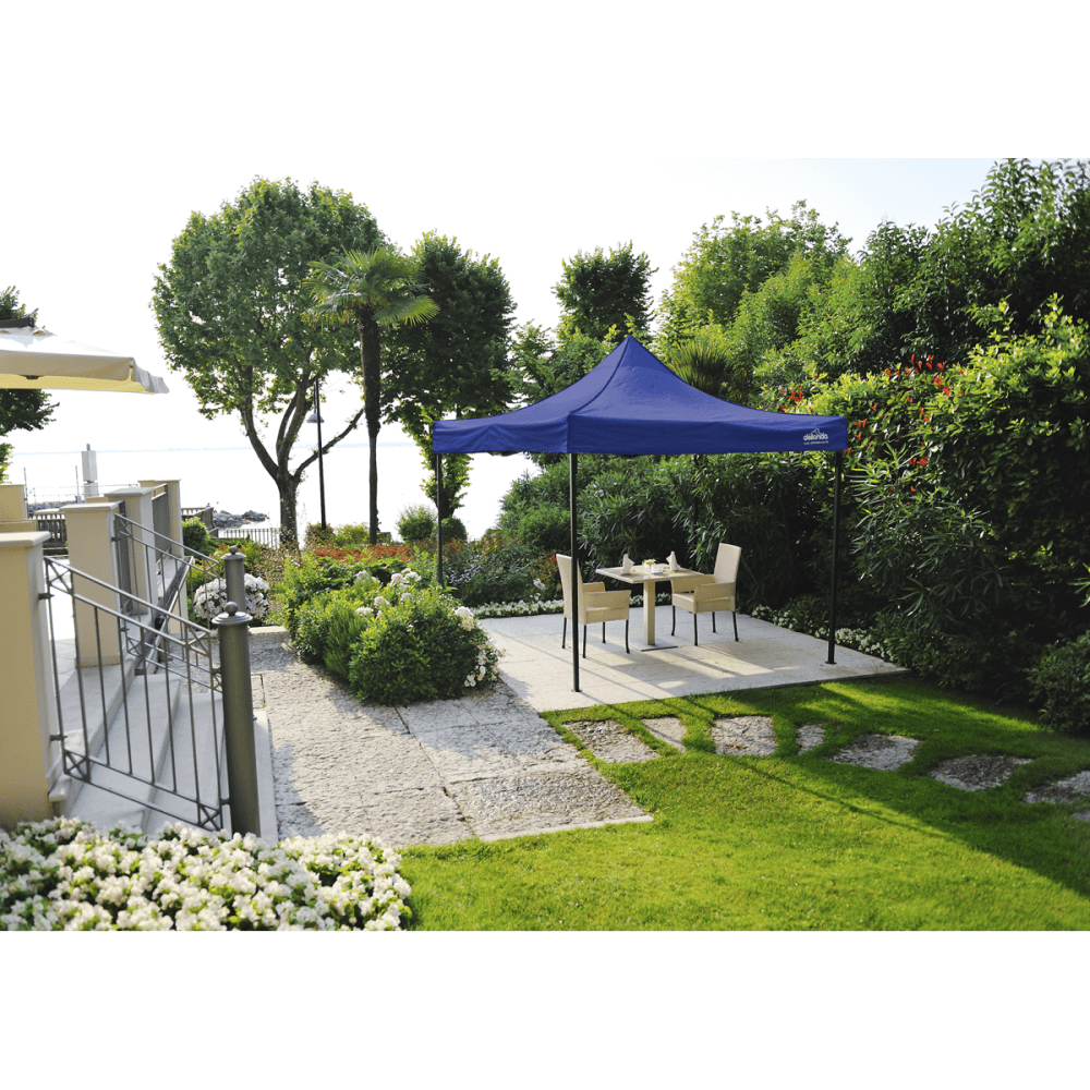Dellonda Premium 2x2m Pop-Up Gazebo, Heavy Duty, PVC Coated, Water Resistant Fabric, Supplied with Carry Bag, Rope, Stakes & Weight Bags - Blue Canopy Model No- DG127