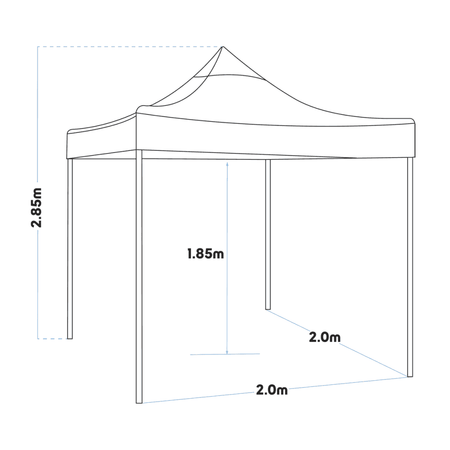 Dellonda Premium 2x2m Pop-Up Gazebo, Heavy Duty, PVC Coated, Water Resistant Fabric, Supplied with Carry Bag, Rope, Stakes & Weight Bags - Blue Canopy Model No- DG127