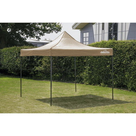Dellonda Premium 3 x 3m Pop-Up Gazebo, PVC Coated, Water Resistant Fabric, Supplied with Carry Bag, Rope, Stakes & Weight Bags - Beige Canopy Model No- DG130