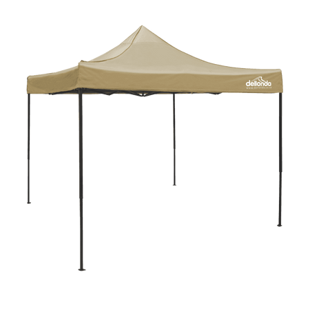 Dellonda Premium 3 x 3m Pop-Up Gazebo, PVC Coated, Water Resistant Fabric, Supplied with Carry Bag, Rope, Stakes & Weight Bags - Beige Canopy Model No- DG130