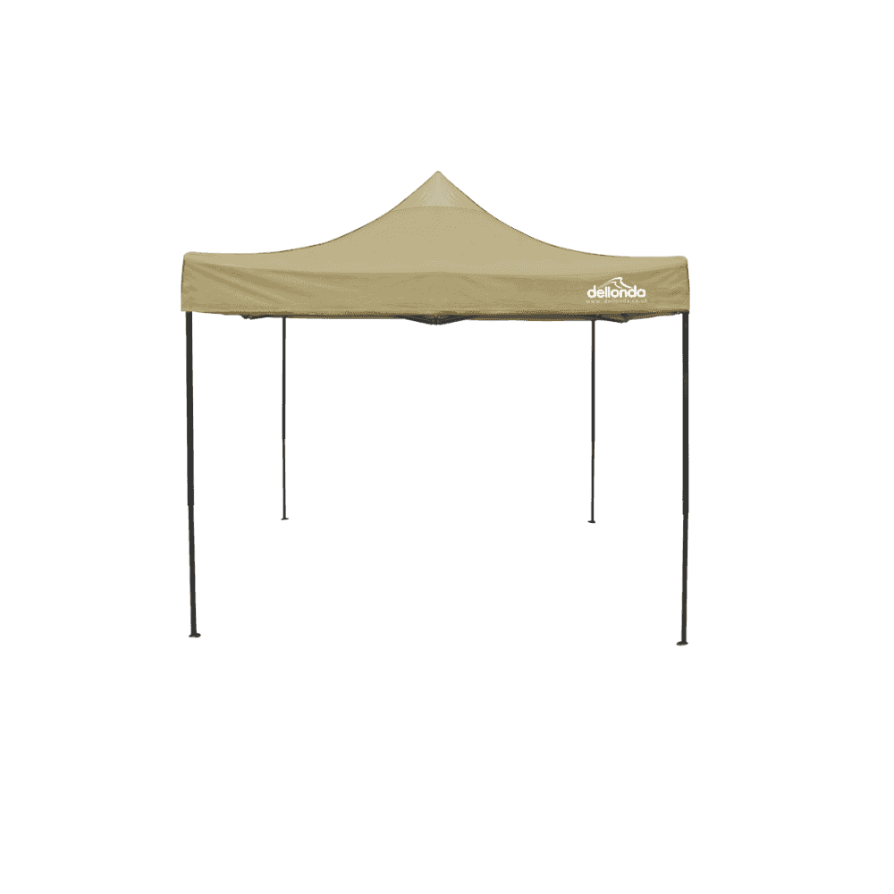 Dellonda Premium 3 x 3m Pop-Up Gazebo, PVC Coated, Water Resistant Fabric, Supplied with Carry Bag, Rope, Stakes & Weight Bags - Beige Canopy Model No- DG130