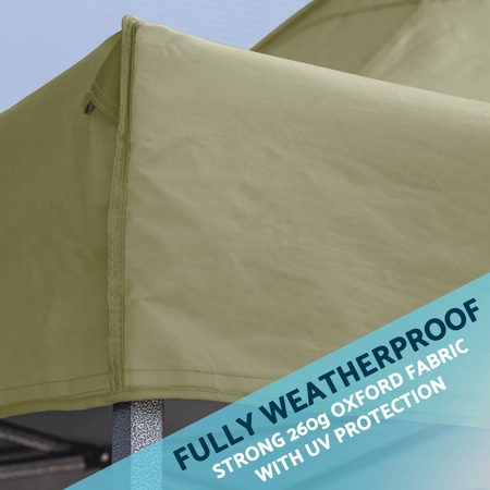 Dellonda Premium 3 x 3m Pop-Up Gazebo, PVC Coated, Water Resistant Fabric, Supplied with Carry Bag, Rope, Stakes & Weight Bags - Beige Canopy Model No- DG130