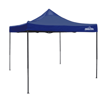 Dellonda Premium 3 x 3m Pop-Up Gazebo, PVC Coated, Water Resistant Fabric, Supplied with Carry Bag, Rope, Stakes & Weight Bags - Blue Canopy Model No- DG131
