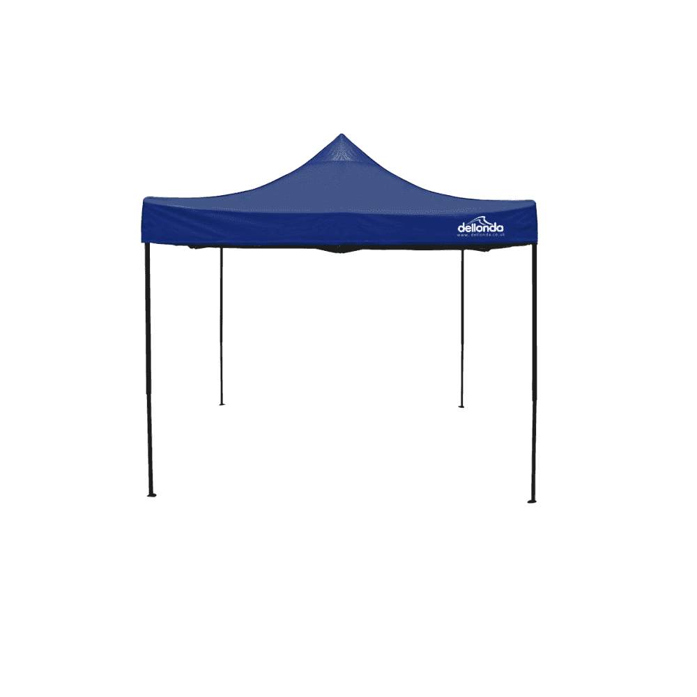 Dellonda Premium 3 x 3m Pop-Up Gazebo, PVC Coated, Water Resistant Fabric, Supplied with Carry Bag, Rope, Stakes & Weight Bags - Blue Canopy Model No- DG131