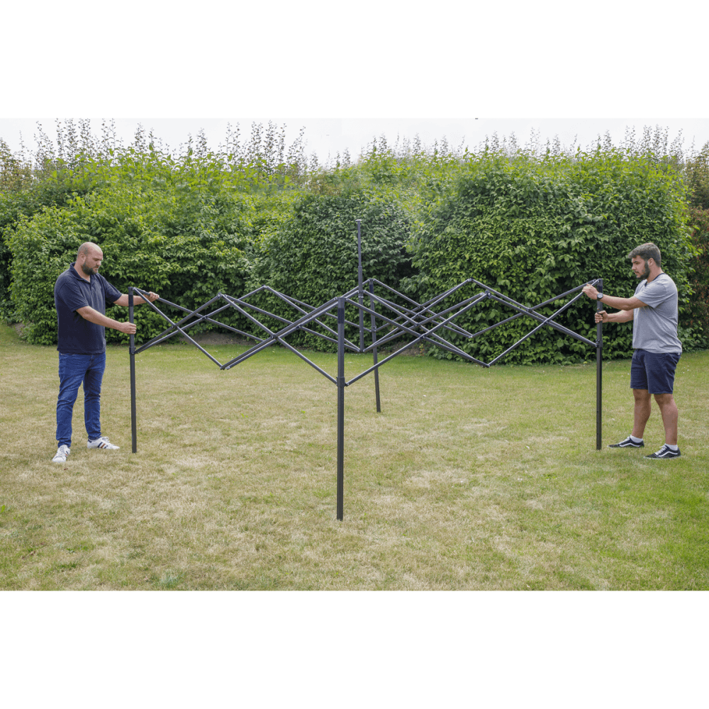 Dellonda Premium 3 x 3m Pop-Up Gazebo, PVC Coated, Water Resistant Fabric, Supplied with Carry Bag, Rope, Stakes & Weight Bags - Dark Green Canopy Model No- DG132