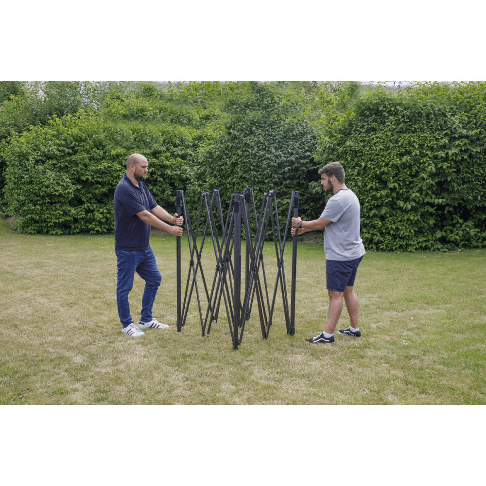 Dellonda Premium 3 x 3m Pop-Up Gazebo, PVC Coated, Water Resistant Fabric, Supplied with Carry Bag, Rope, Stakes & Weight Bags - Dark Green Canopy Model No- DG132