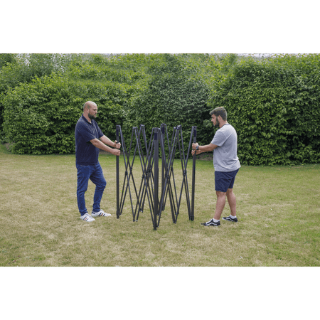 Dellonda Premium 3 x 3m Pop-Up Gazebo, PVC Coated, Water Resistant Fabric, Supplied with Carry Bag, Rope, Stakes & Weight Bags - Dark Green Canopy Model No- DG132